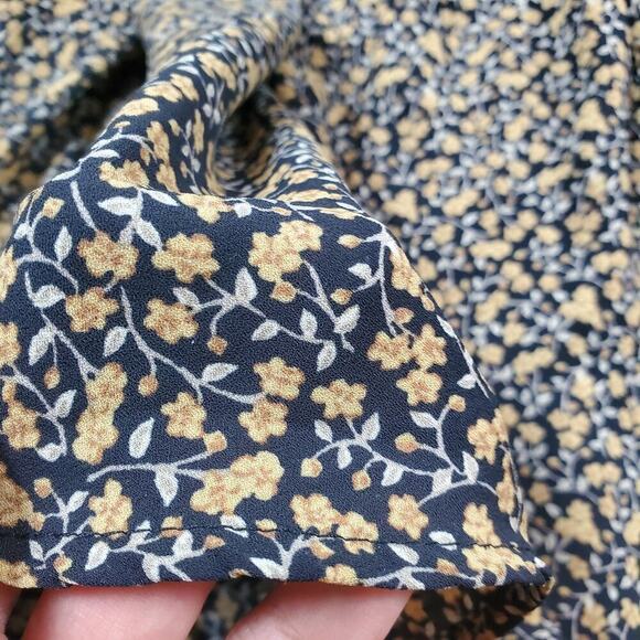 MNG Women Floral Cottage Core Dress Puff Sleeves Size 2 Square Neckline - Picture 3 of 10